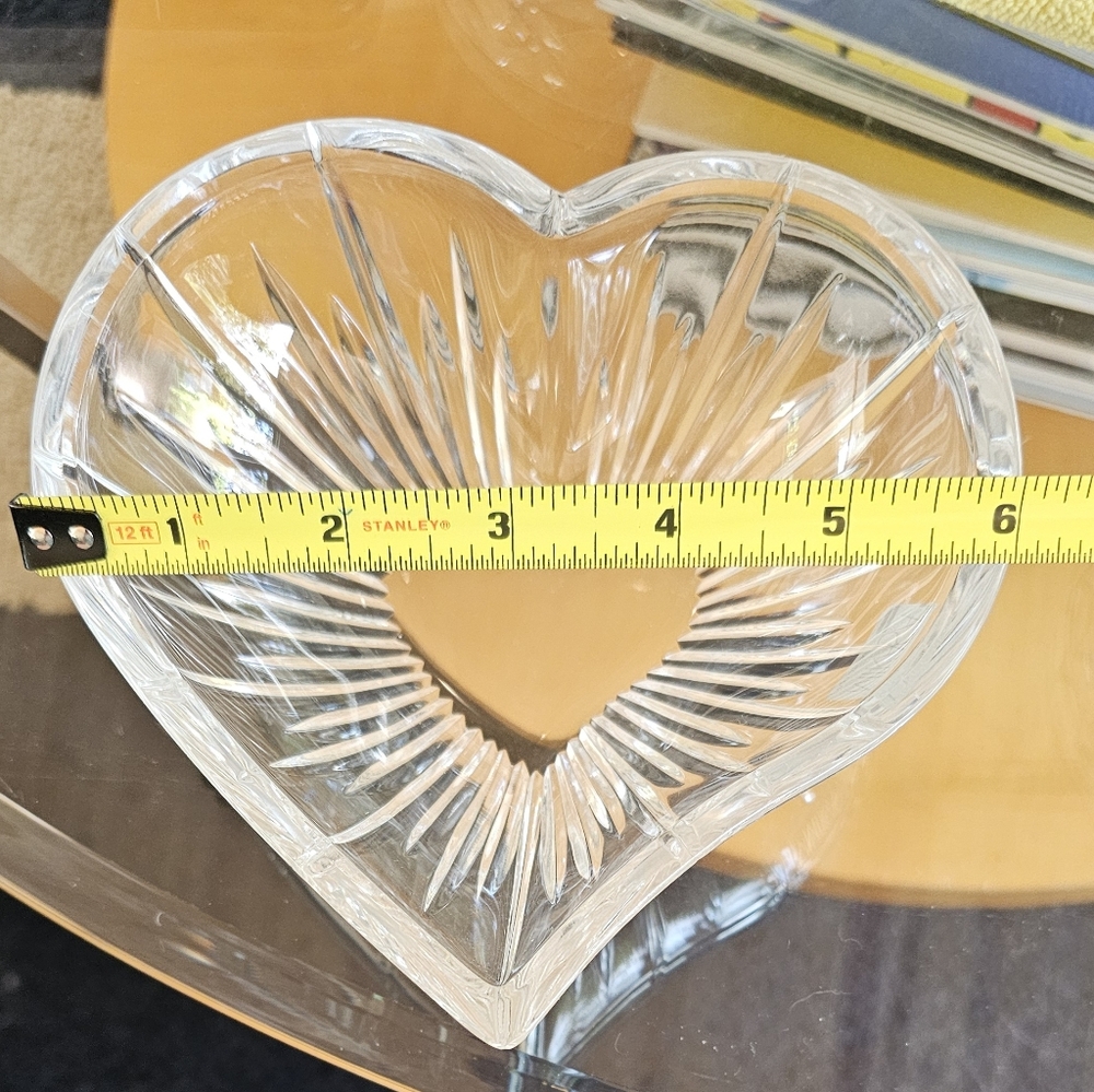 Mikasa Crystal Bowl Mikasa Dish Heart Vintage Signed Candy Nuts Trinkets EUC